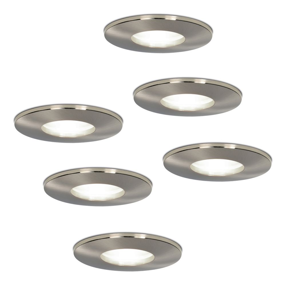 6x Vegas LED Inbouwspots - Dimbaar - 4 Watt 6500K Daglicht wit IP44 Aluminium geborsteld - Voor binnen