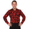 70's Retro Blouse Moloko Rood/Zwart-S | 29% korting | Chenaski