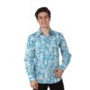 70's Retro Blouse Moloko Turquoise Blue-XS | 20% korting | Chenaski