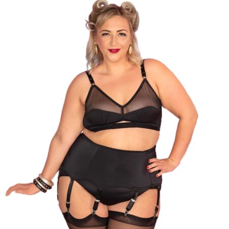 8 Strap Suspender Belt Liz Black-XXXXXXL | 22% korting | What Katie Did