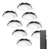 8x Rome LED inbouwspots - Wit - 6W 500lm - Kantelbaar - Dimbaar - 2700K - IP44 - Afstandsbediening | HOFTRONIC