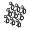 9x Sydney LED Prikspots - 1.5m kabel - 2700K - 4W 345lm - Kantelbaar - IP65 - Zwart | HOFTRONIC