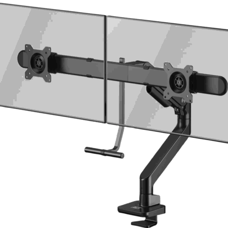ACT AC8344 Monitorarm 32 inch met gasveer en crossbar voor 2 monitoren