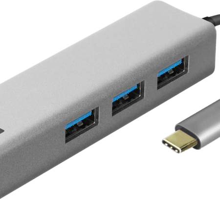 ACT USB-C 3-poorts hub met ethernet