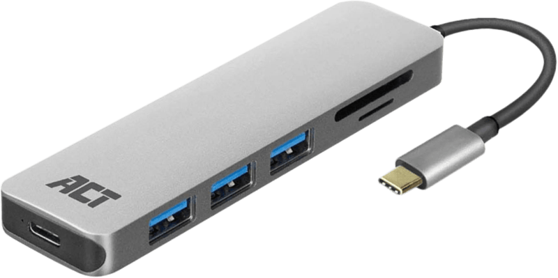 ACT USB-C 4-poorts usb hub met power delivery