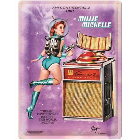 AMI Continental 2 Jukebox - Millie Michelle - Metalen Bord Met Reliëf - 30 x 40 cm | Ami