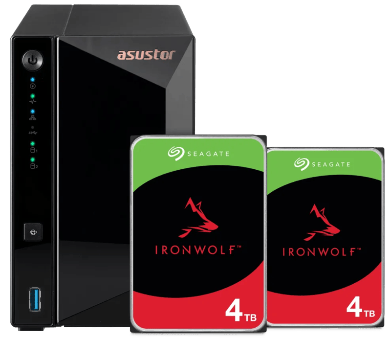 ASUSTOR AS3302T v2 + Seagate Ironwolf 8TB (2x4TB)