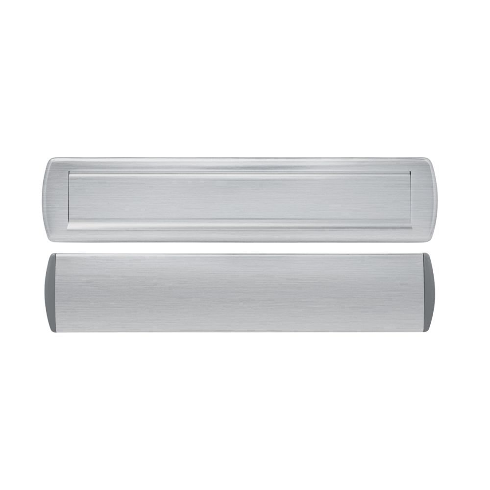 AXA AXA briefplaat met tochtklep en schacht Curve Plus deurdikte tot 102mm. - aluminium geslepen | AXA
