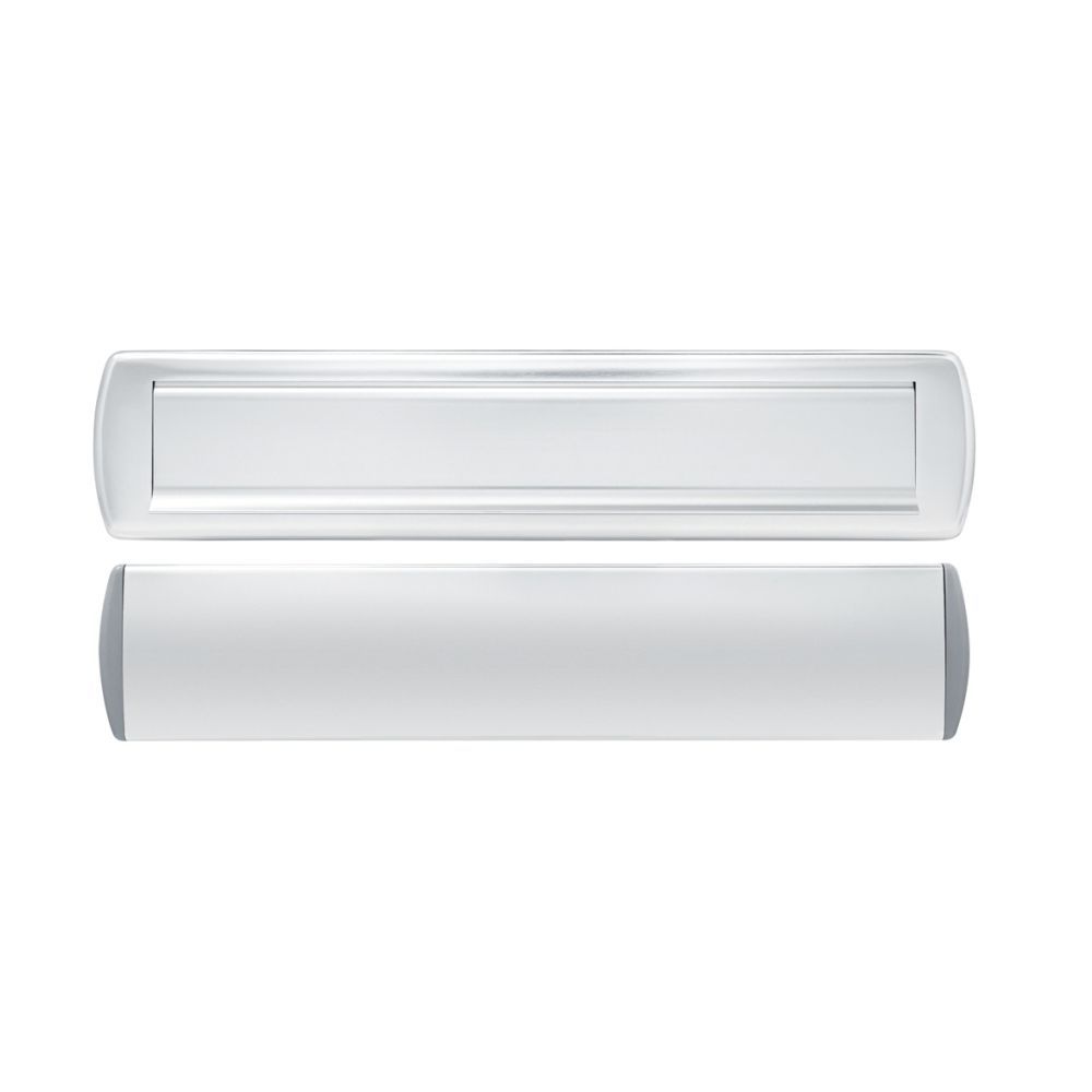 AXA AXA briefplaat met tochtklep en schacht Curve Plus deurdikte tot 72mm. - aluminium naturel | AXA