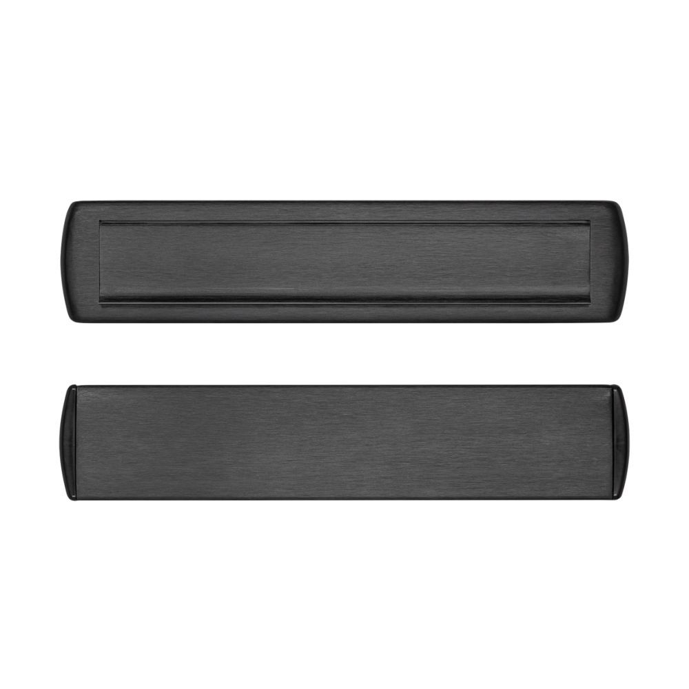 AXA AXA briefplaat met tochtklep en schacht Curve Plus deurdikte tot 72mm. - aluminium/zwart geslepen | AXA