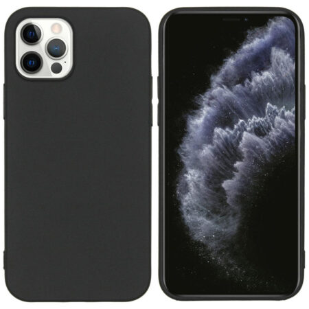 Accezz Color Case voor Apple iPhone 12 (Pro) Telefoonhoesje Zwart | Accezz