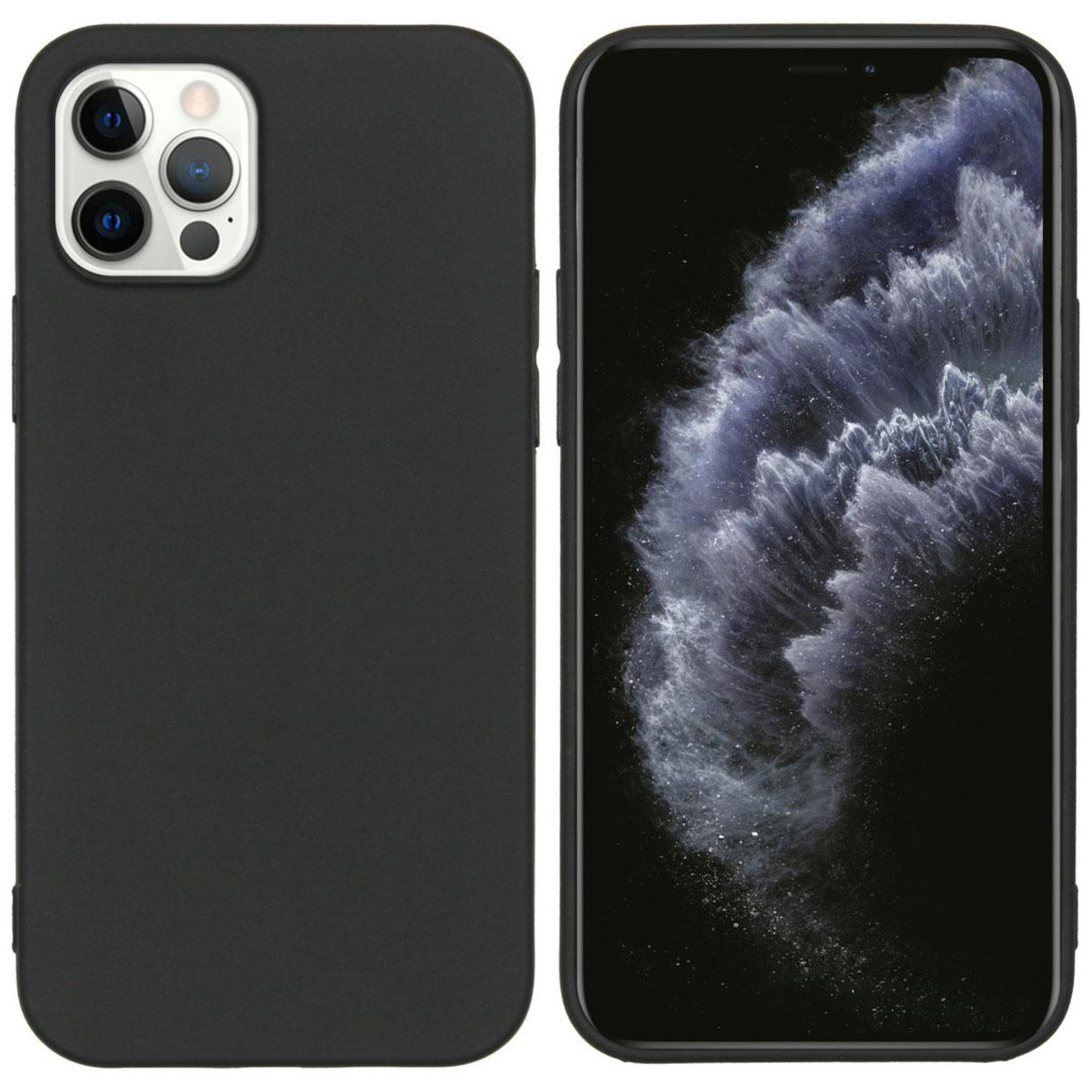 Accezz Color Case voor Apple iPhone 12 (Pro) Telefoonhoesje Zwart | Accezz