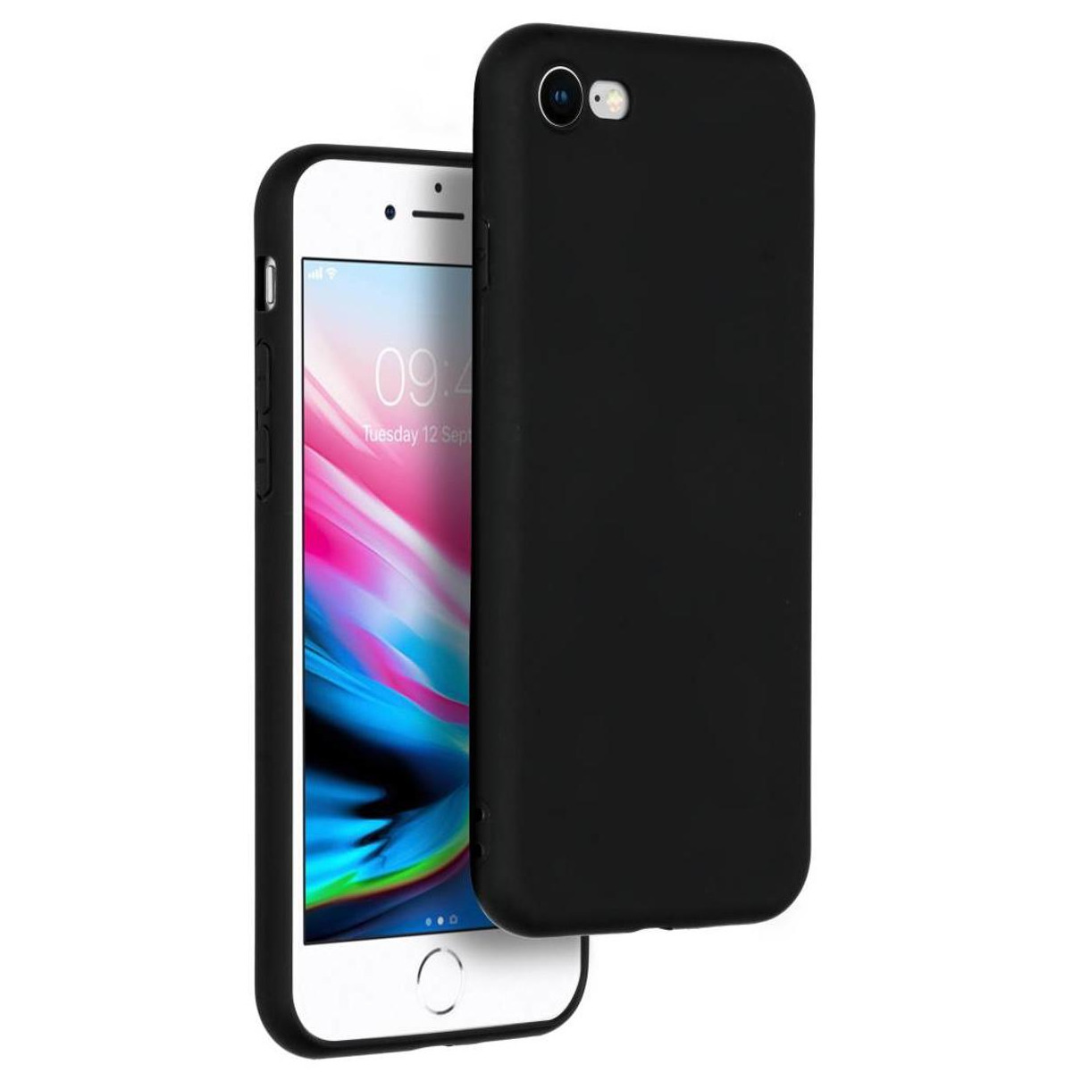 Accezz Color Case voor Apple iPhone SE (2022 / 2020) / 8 / 7 Telefoonhoesje Zwart | Accezz