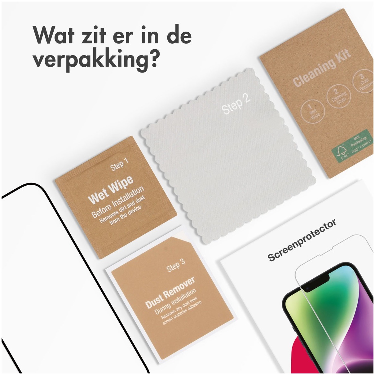 Accezz Gehard Glas Full Cover Screenprotector iPhone 15 Pro Max Smartphone screenprotector Transparant | Accezz