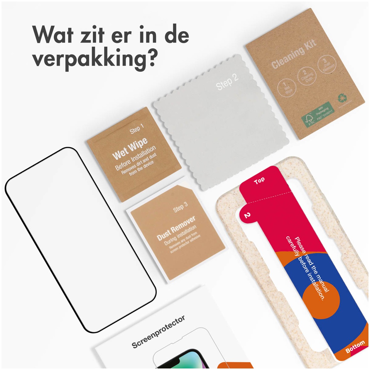 Accezz Gehard Glas Full Cover Screenprotector met applicator Samsung Galaxy A54 / S23 FE Smartphone screenprotector Transparant | Accezz