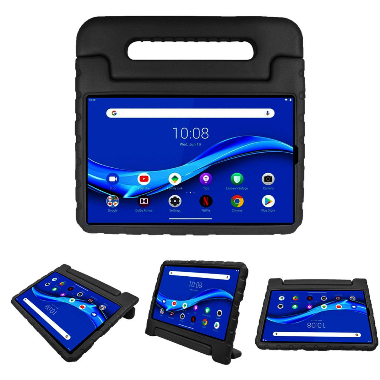 Accezz Kidsproof Backcover met handvat voor Lenovo Tab M10 Plus Tablethoesje Zwart | Accezz