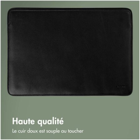 Accezz Leather hoes voor MacBook 15 inch Laptop sleeve Zwart | Accezz