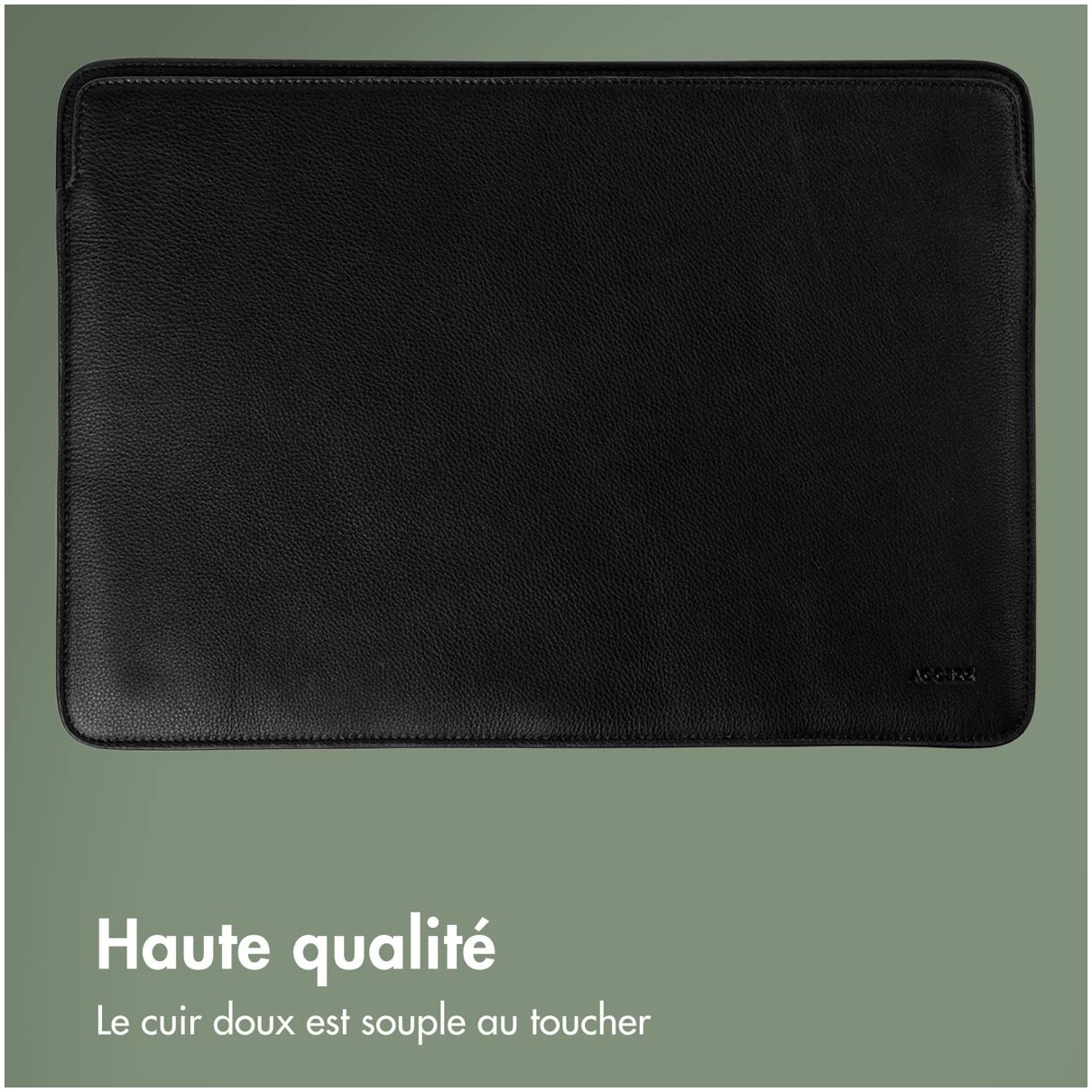 Accezz Leather hoes voor MacBook 15 inch Laptop sleeve Zwart | Accezz