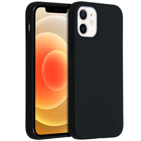 Accezz Liquid Silicone Backcover iPhone 12 Mini Telefoonhoesje Zwart | Accezz