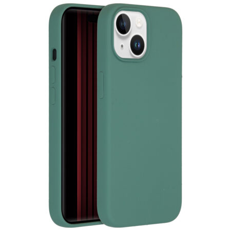 Accezz Liquid Silicone Backcover iPhone 15 Telefoonhoesje Groen | Accezz