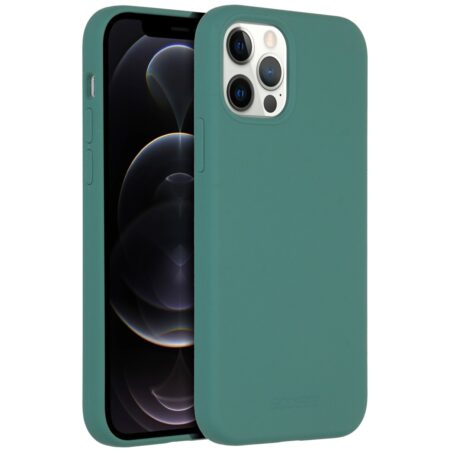 Accezz Liquid Silicone Backcover met MagSafe iPhone 12 (Pro) Telefoonhoesje Groen | Accezz