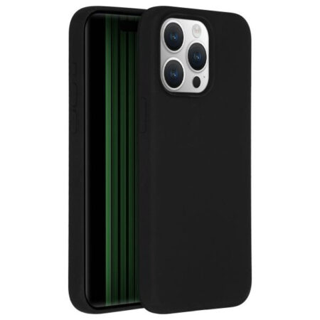 Accezz Liquid Silicone Backcover met MagSafe iPhone 15 Pro Max Telefoonhoesje Zwart | Accezz