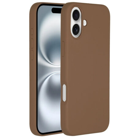 Accezz Liquid Silicone Backcover met MagSafe iPhone 16 Plus Telefoonhoesje Bruin | Accezz