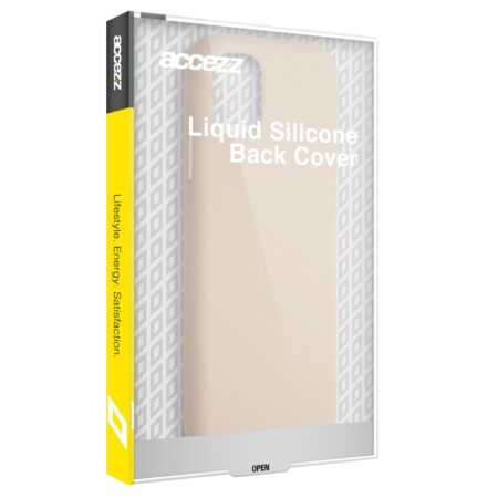 Accezz Liquid Silicone Backcover met MagSafe iPhone 16 Pro Max Telefoonhoesje Beige | Accezz