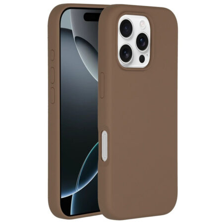 Accezz Liquid Silicone Backcover met MagSafe iPhone 16 Pro Max Telefoonhoesje Bruin | Accezz