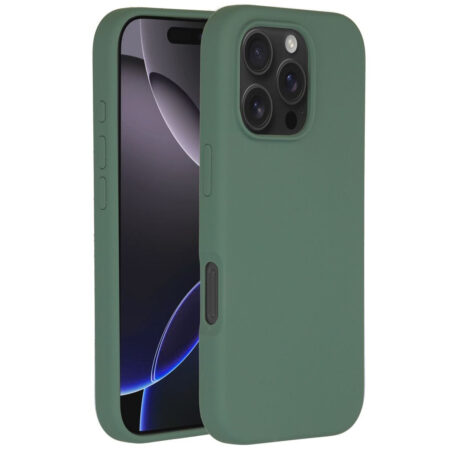 Accezz Liquid Silicone Backcover met MagSafe iPhone 16 Pro Telefoonhoesje Groen | Accezz