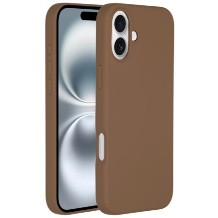 Accezz Liquid Silicone Backcover met MagSafe iPhone 16 Telefoonhoesje Bruin | Accezz
