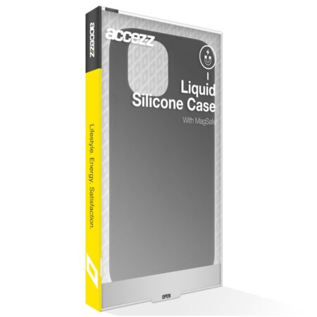 Accezz Liquid Silicone Backcover met MagSafe iPhone 16 Telefoonhoesje Zwart | Accezz