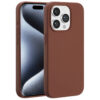 Accezz Liquid Silicone Backcover met MagSafe voor Apple iPhone 15 Pro Telefoonhoesje Bruin | Accezz