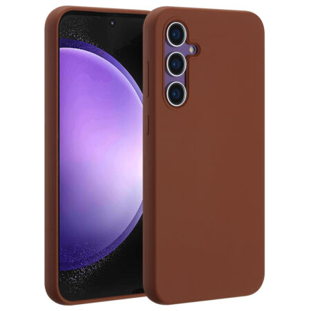 Accezz Liquid Silicone Backcover met MagSafe voor Samsung Galaxy S23 FE Telefoonhoesje Bruin | Accezz