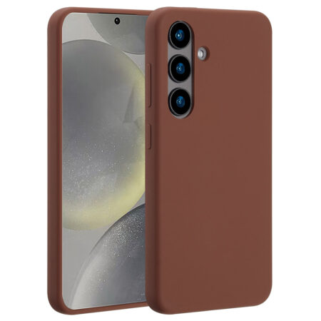 Accezz Liquid Silicone Backcover met MagSafe voor Samsung Galaxy S24 Telefoonhoesje Bruin | Accezz