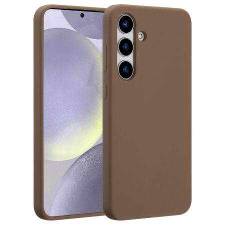 Accezz Liquid Silicone Backcover met MagSafe voor Samsung Galaxy S25 Plus Telefoonhoesje Bruin | Accezz