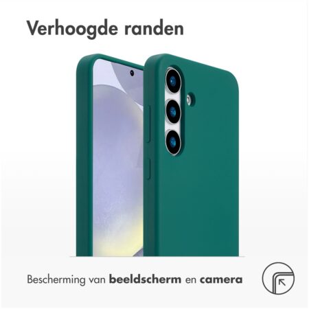 Accezz Liquid Silicone Backcover met MagSafe voor Samsung Galaxy S25 Plus Telefoonhoesje Groen | Accezz