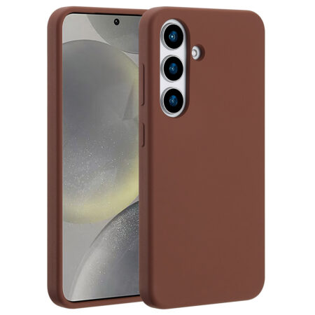 Accezz Liquid Silicone Backcover met MagSafe voor Samsung Galaxy S25 Telefoonhoesje Bruin | Accezz