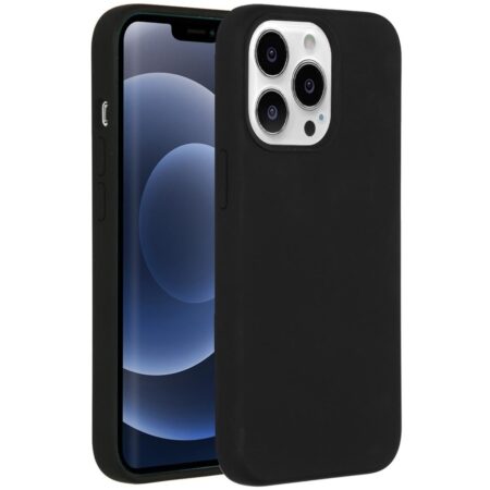 Accezz Liquid Silicone voor Apple iPhone 13 Pro Telefoonhoesje Zwart | Accezz