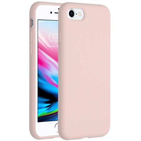 Accezz Liquid Silicone voor Apple iPhone SE (2022 / 2020) / 8 / 7 Telefoonhoesje Roze | Accezz
