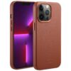 Accezz MagSafe Leather Backcover iPhone 13 Pro Telefoonhoesje Bruin | Accezz