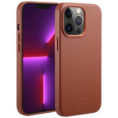 Accezz MagSafe Leather Backcover iPhone 13 Pro Telefoonhoesje Bruin | Accezz