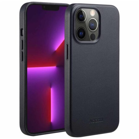 Accezz MagSafe Leather Backcover iPhone 13 Pro Telefoonhoesje Zwart | Accezz