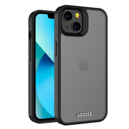 Accezz Rugged Frosted Backcover iPhone 13 Telefoonhoesje Zwart | Accezz