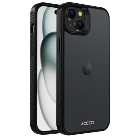 Accezz Rugged Frosted Backcover iPhone 15 Plus Telefoonhoesje Zwart | Accezz