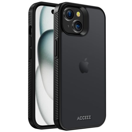 Accezz Rugged Frosted Backcover iPhone 15 Telefoonhoesje Zwart | Accezz