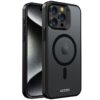 Accezz Rugged Frosted Backcover met MagSafe iPhone 15 Pro Max Telefoonhoesje Zwart | Accezz