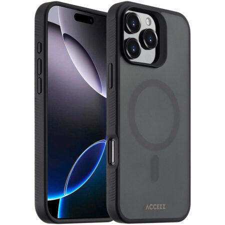 Accezz Rugged Frosted met MagSafe voor Apple iPhone 16 Pro Max Telefoonhoesje Zwart | Accezz
