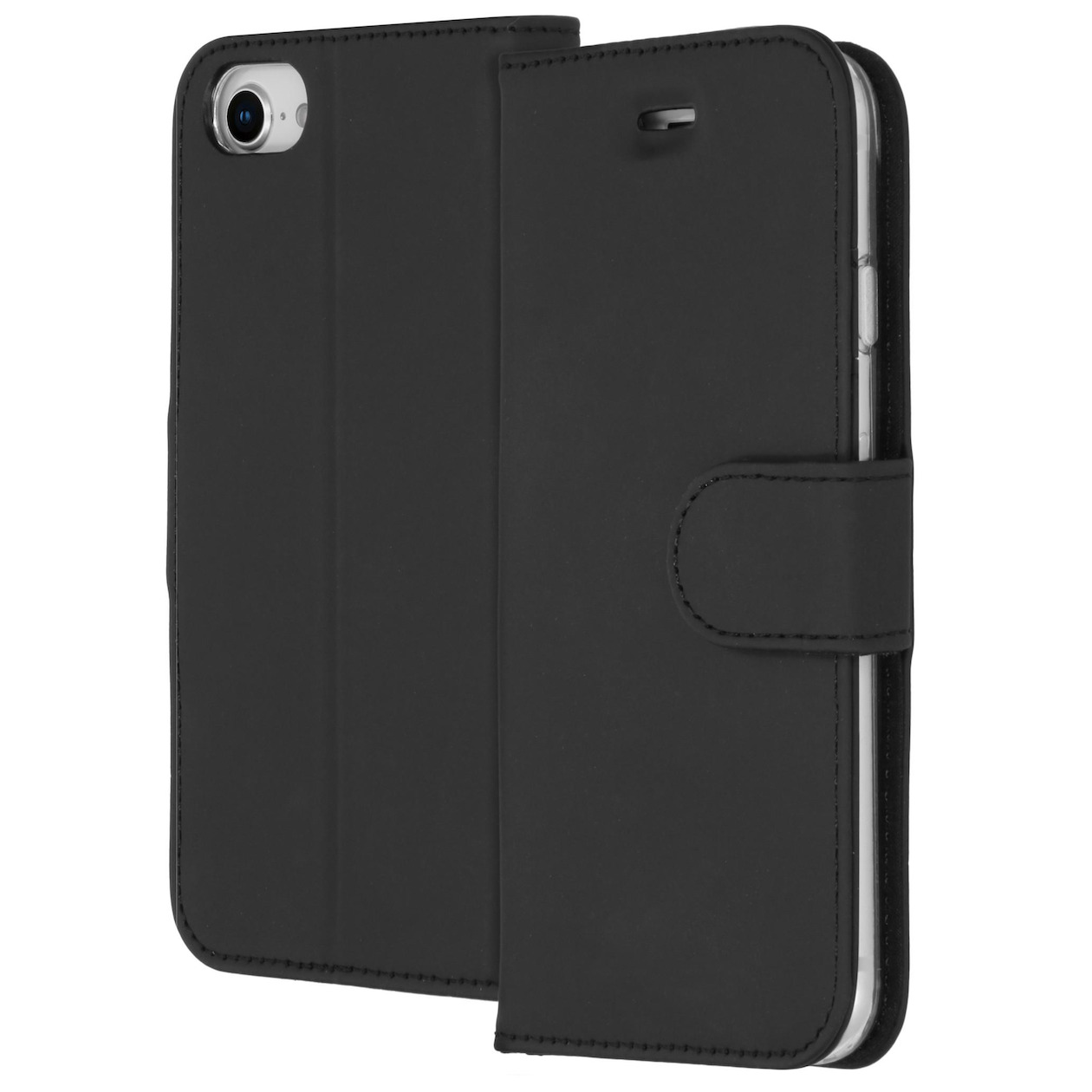 Accezz Wallet Case voor Apple iPhone SE (2022 / 2020) / 8 / 7 / 6(s) Telefoonhoesje Zwart | Accezz