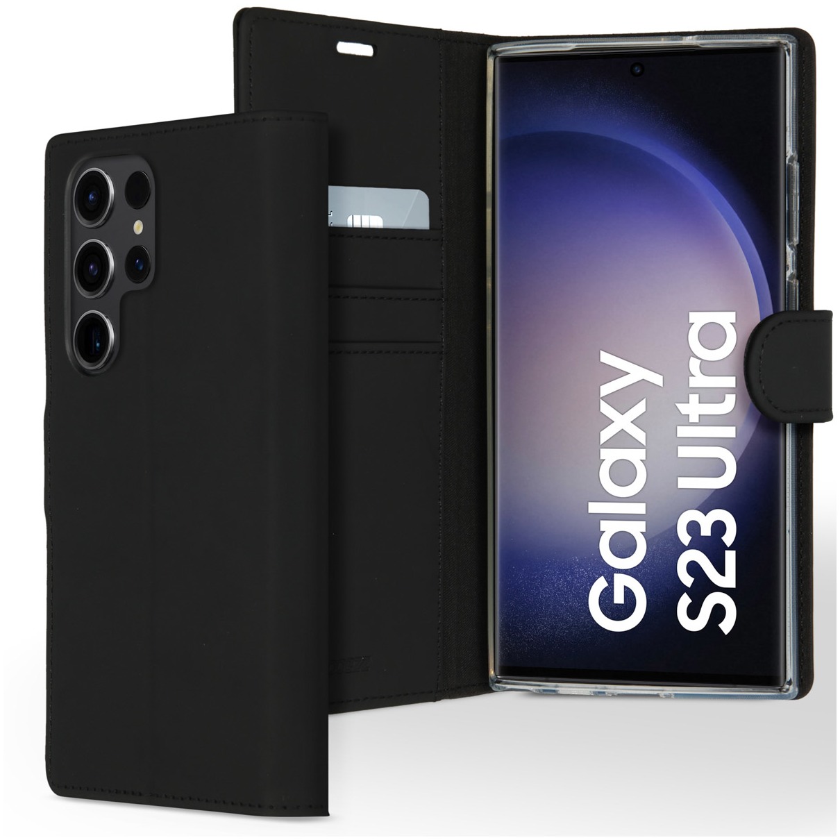 Accezz Wallet Softcase Bookcase Samsung Galaxy S23 Ultra Telefoonhoesje Zwart | Accezz